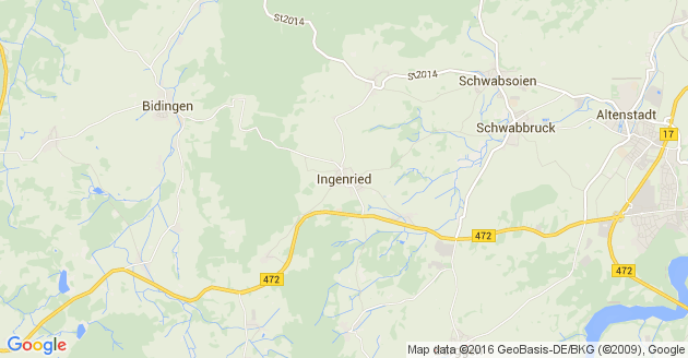 Karte Ingenried bei Schongau
