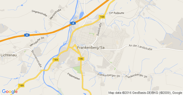 Karte Frankenberg in Sachsen