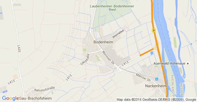 Karte Bodenheim am Rhein