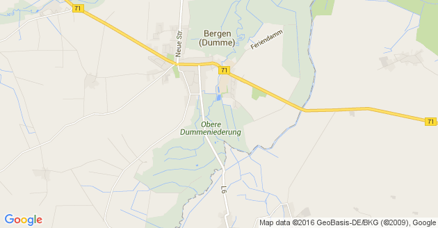 Karte Bergen an der Dumme