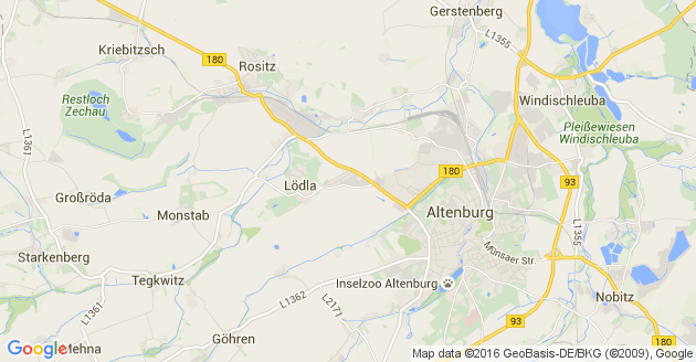 Karte Göhren bei Altenburg in Thüringen
