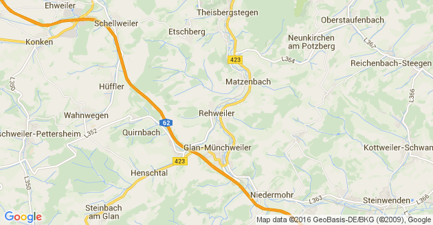 Karte Rehweiler in der Pfalz