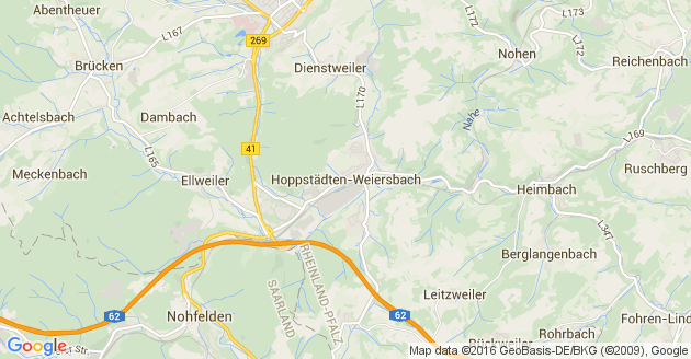 Karte Hoppstädten Weiersbach