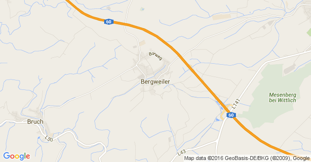 Karte Bergweiler bei Wittlich