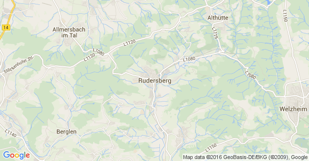 Karte Rudersberg in Württemberg