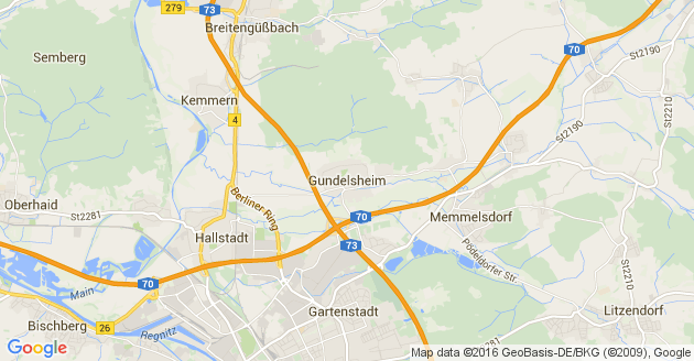 Karte Gundelsheim in Oberfranken