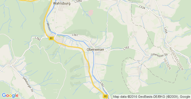 Karte Oberweser