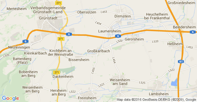 Karte Großkarlbach