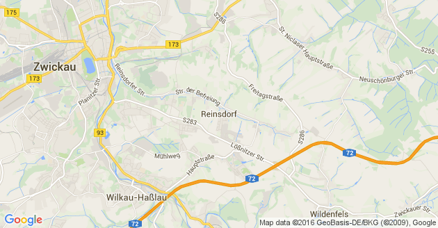 Karte Reinsdorf bei Zwickau