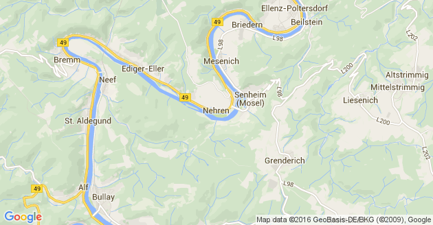 Karte Nehren an der Mosel