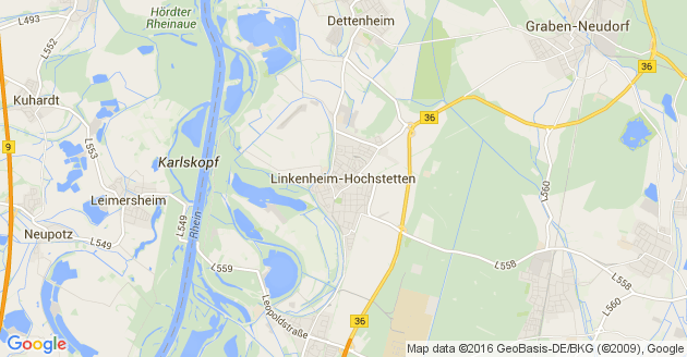 Karte Linkenheim Hochstetten