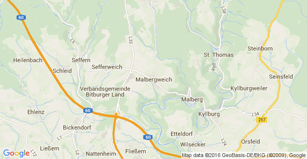 Karte Malbergweich