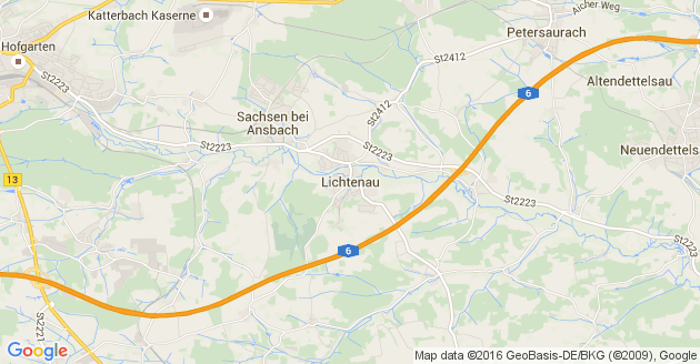 Karte Lichtenau in Mittelfranken