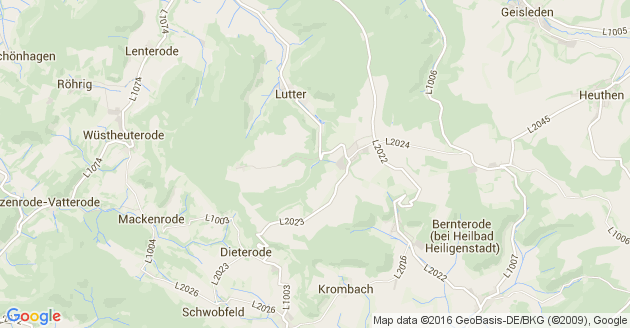 Karte Lutter bei Heiligenstadt Heilbad