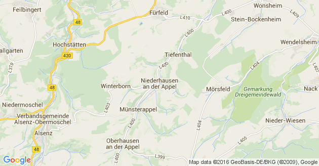 Karte Niederhausen an der Appel