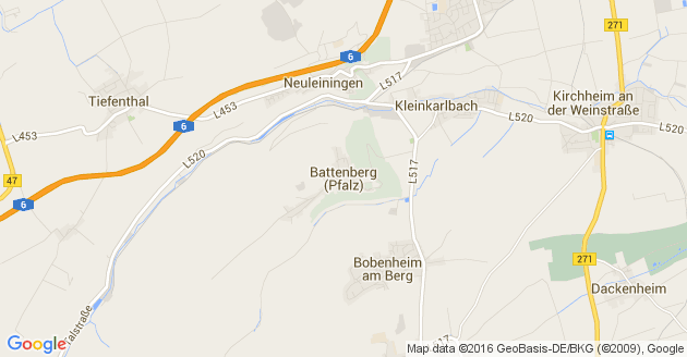 Karte Battenberg in der Pfalz