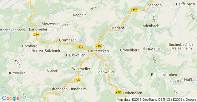 Karte Kappeln bei Lauterecken