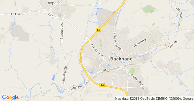 Karte Aspach bei Backnang