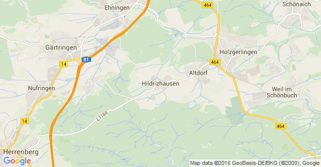 Karte Hildrizhausen