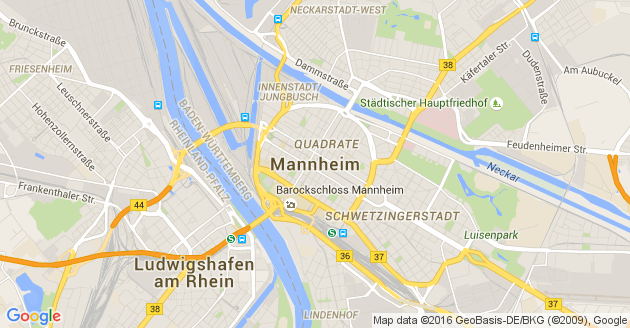 Karte Mannheim               
