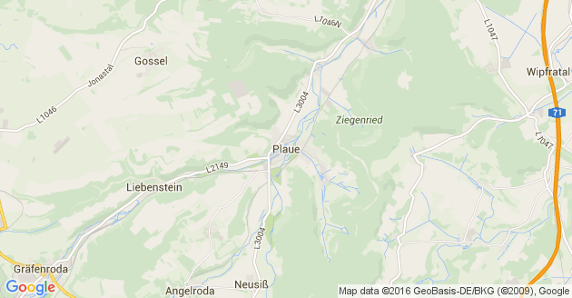 Karte Plaue in Thüringen