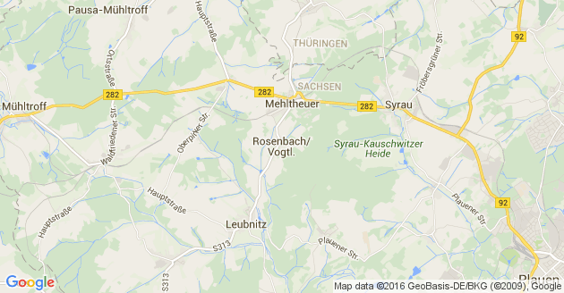 Karte Rosenbach im Vogtland