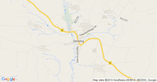 Karte Deining in der Oberpfalz