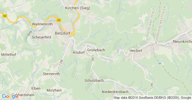 Karte Grünebach