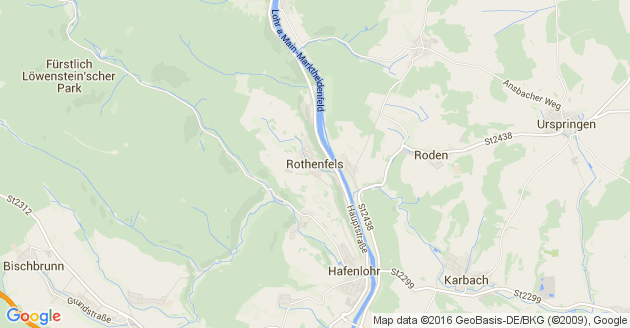 Karte Rothenfels in Unterfranken