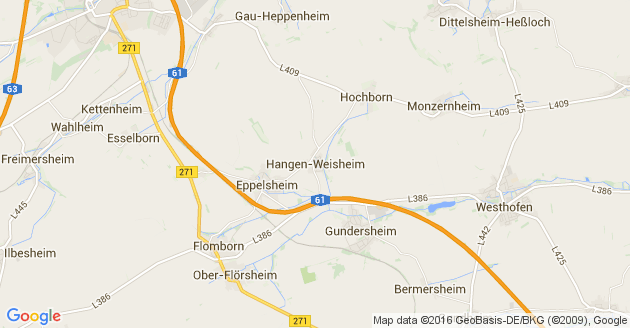 Karte Hangen Weisheim