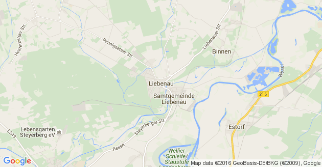 Karte Liebenau Kreis Nienburgan der Weser