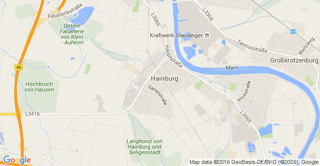 Karte Hainburg in Hessen