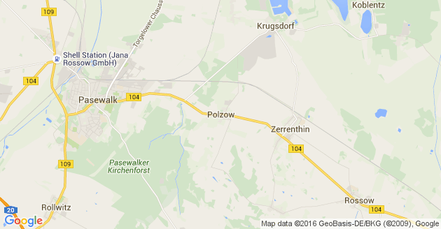 Karte Polzow in Vorpommern