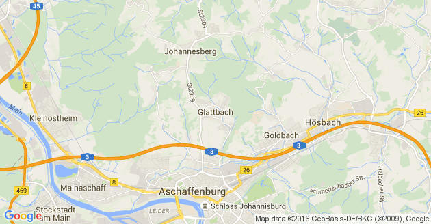Karte Glattbach in Unterfranken