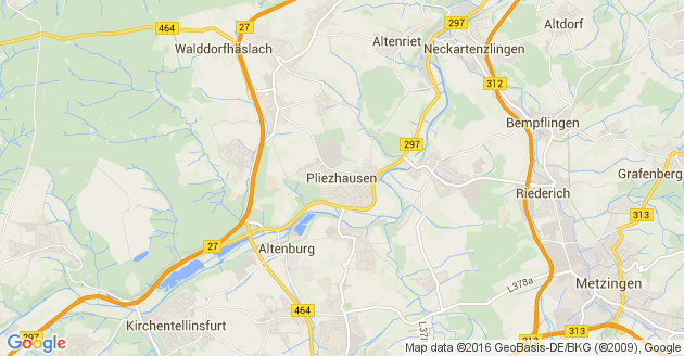 Karte Pliezhausen