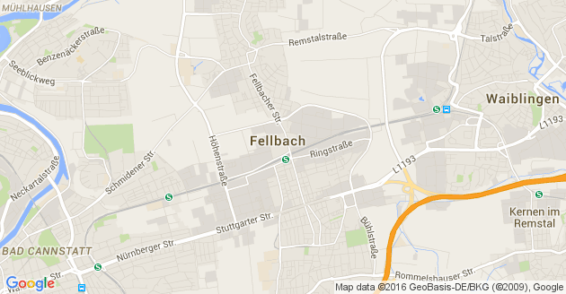 Karte Fellbach               