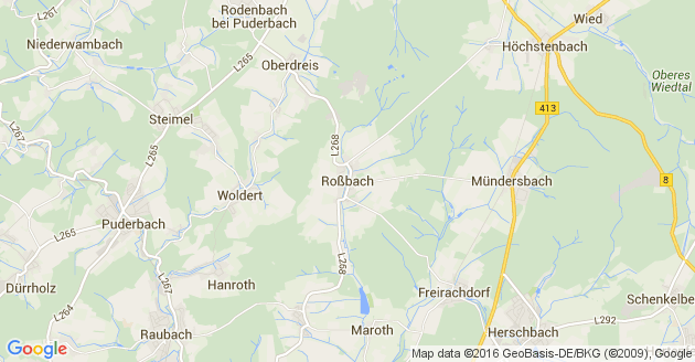 Karte Roßbach im Westerwald
