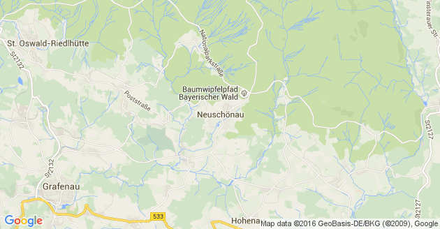 Karte Neuschönau