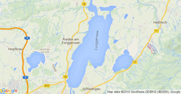 Karte Roßhaupten am Forggensee