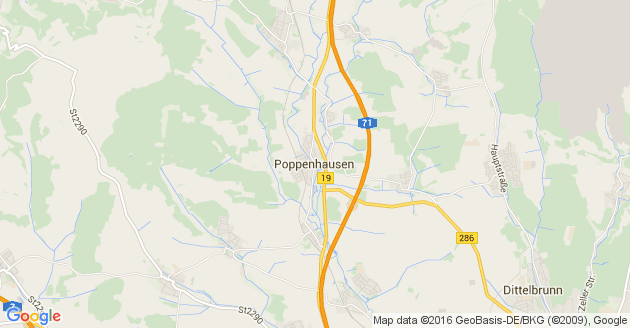 Karte Poppenhausen in Unterfranken