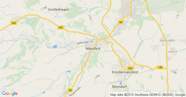 Karte Mansfeld im Südharz