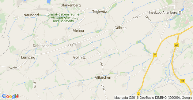 Karte Göllnitz bei Schmölln in Thüringen