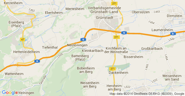Karte Kleinkarlbach